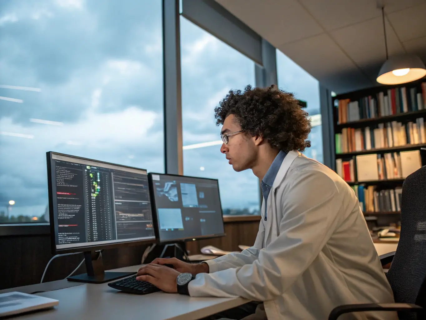 An image of a digital forensics expert analyzing data to uncover evidence of a cybercrime, emphasizing the critical role of digital forensics in cybersecurity investigations.