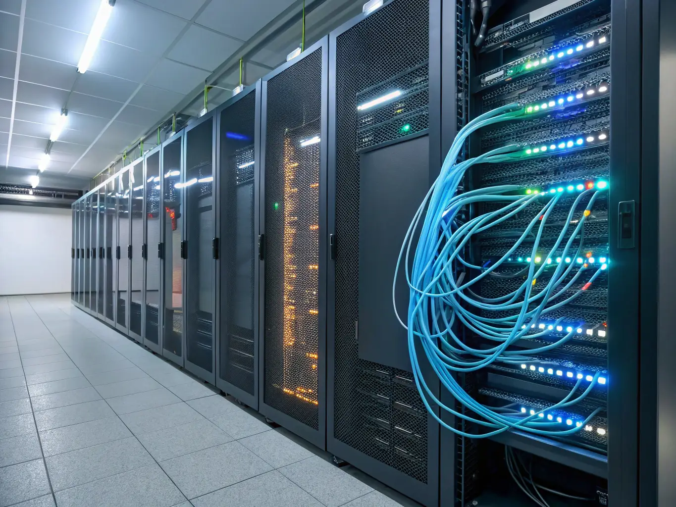 An image depicting a secure network infrastructure, highlighting the importance of network security in protecting sensitive data and preventing cyberattacks.